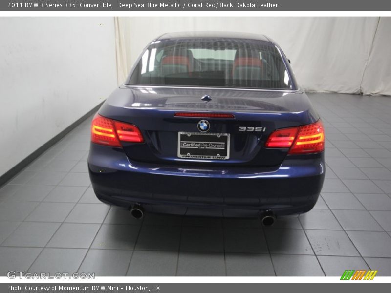 Deep Sea Blue Metallic / Coral Red/Black Dakota Leather 2011 BMW 3 Series 335i Convertible