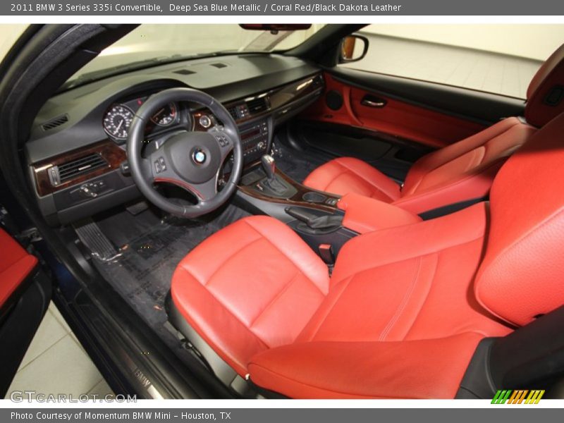 Deep Sea Blue Metallic / Coral Red/Black Dakota Leather 2011 BMW 3 Series 335i Convertible