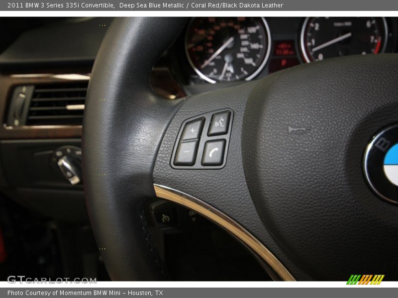 Deep Sea Blue Metallic / Coral Red/Black Dakota Leather 2011 BMW 3 Series 335i Convertible