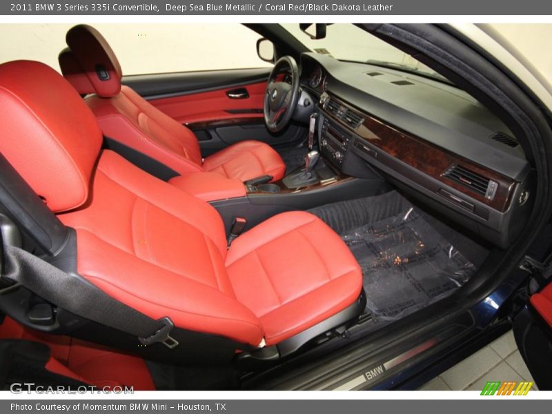 Deep Sea Blue Metallic / Coral Red/Black Dakota Leather 2011 BMW 3 Series 335i Convertible