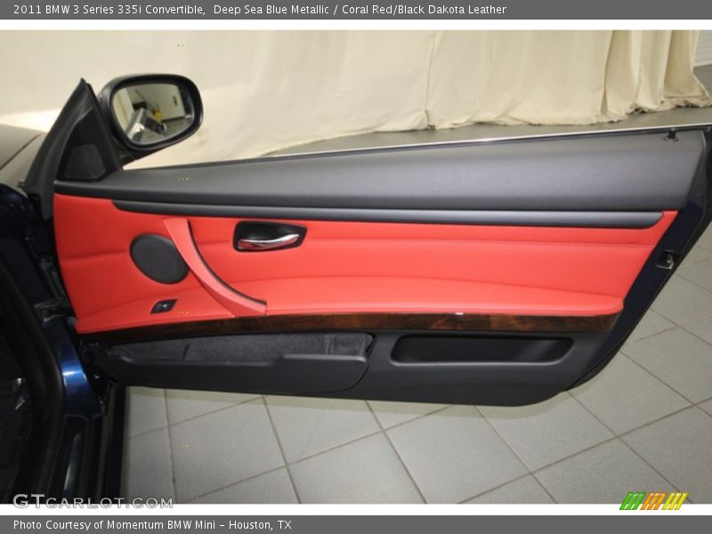 Deep Sea Blue Metallic / Coral Red/Black Dakota Leather 2011 BMW 3 Series 335i Convertible