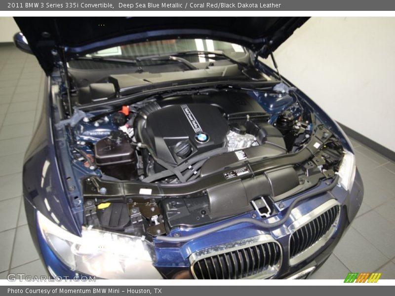 Deep Sea Blue Metallic / Coral Red/Black Dakota Leather 2011 BMW 3 Series 335i Convertible