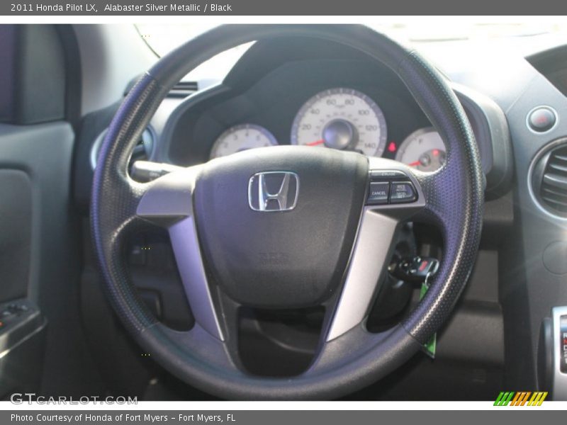 Alabaster Silver Metallic / Black 2011 Honda Pilot LX