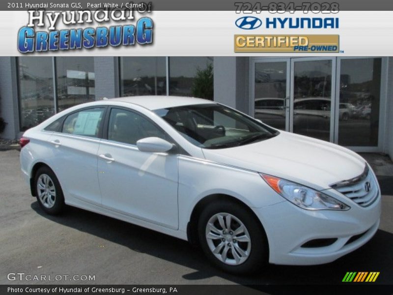 Pearl White / Camel 2011 Hyundai Sonata GLS