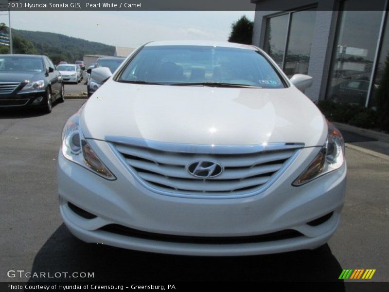 Pearl White / Camel 2011 Hyundai Sonata GLS