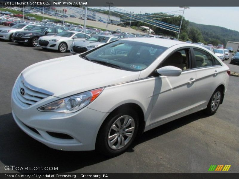 Pearl White / Camel 2011 Hyundai Sonata GLS