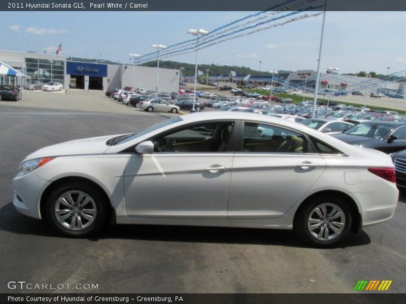 Pearl White / Camel 2011 Hyundai Sonata GLS