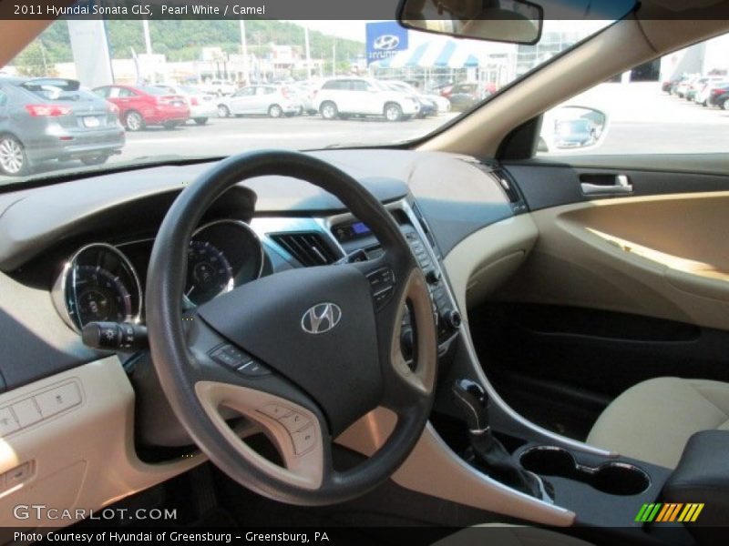 Pearl White / Camel 2011 Hyundai Sonata GLS