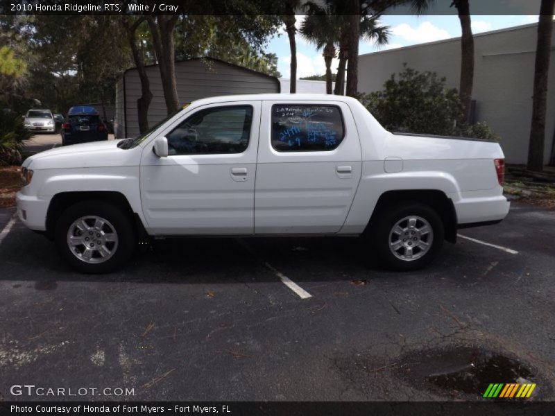 White / Gray 2010 Honda Ridgeline RTS