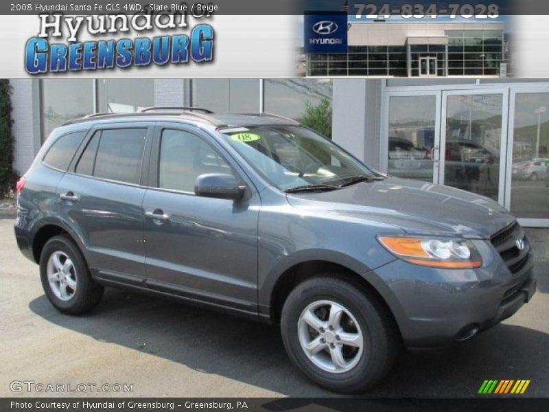 Slate Blue / Beige 2008 Hyundai Santa Fe GLS 4WD
