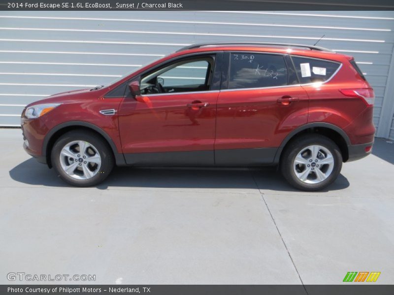 Sunset / Charcoal Black 2014 Ford Escape SE 1.6L EcoBoost