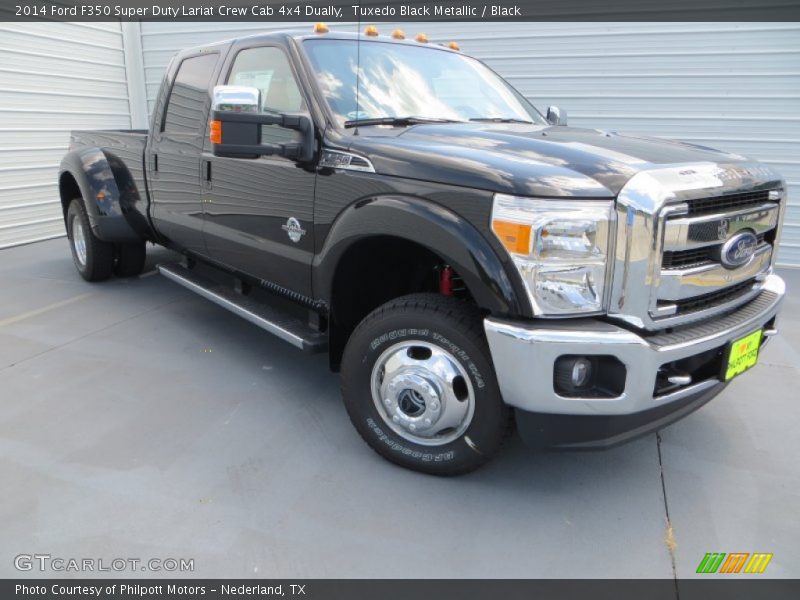 Tuxedo Black Metallic / Black 2014 Ford F350 Super Duty Lariat Crew Cab 4x4 Dually