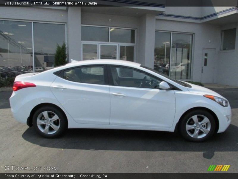 Shimmering White / Beige 2013 Hyundai Elantra GLS