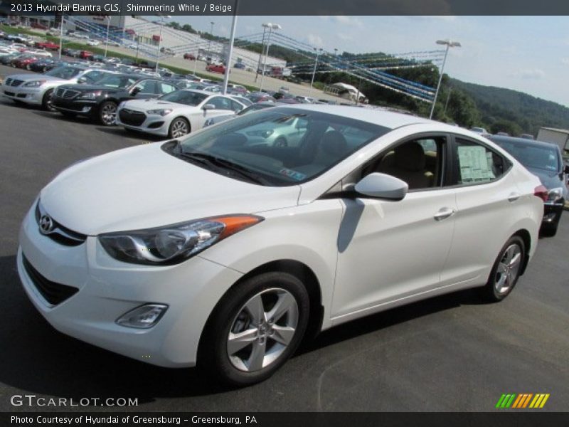 Shimmering White / Beige 2013 Hyundai Elantra GLS