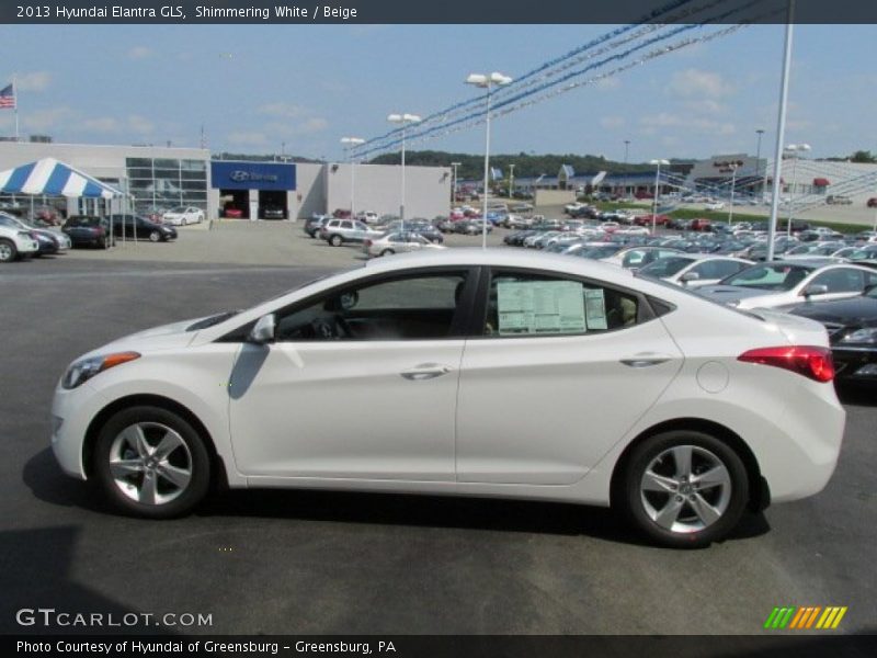 Shimmering White / Beige 2013 Hyundai Elantra GLS