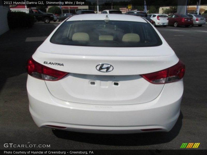 Shimmering White / Beige 2013 Hyundai Elantra GLS