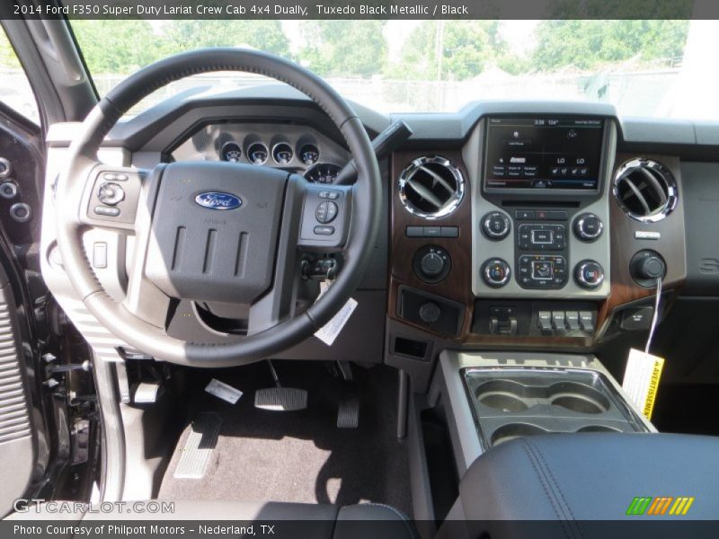 Tuxedo Black Metallic / Black 2014 Ford F350 Super Duty Lariat Crew Cab 4x4 Dually