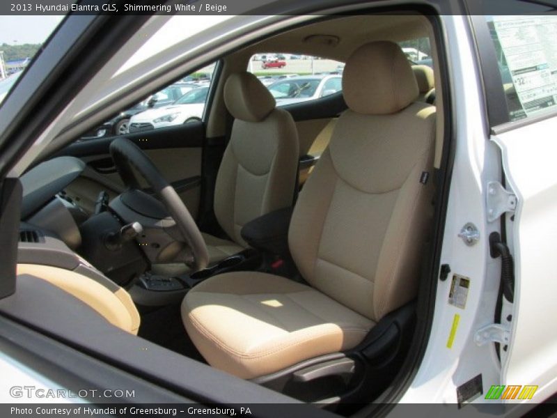 Shimmering White / Beige 2013 Hyundai Elantra GLS