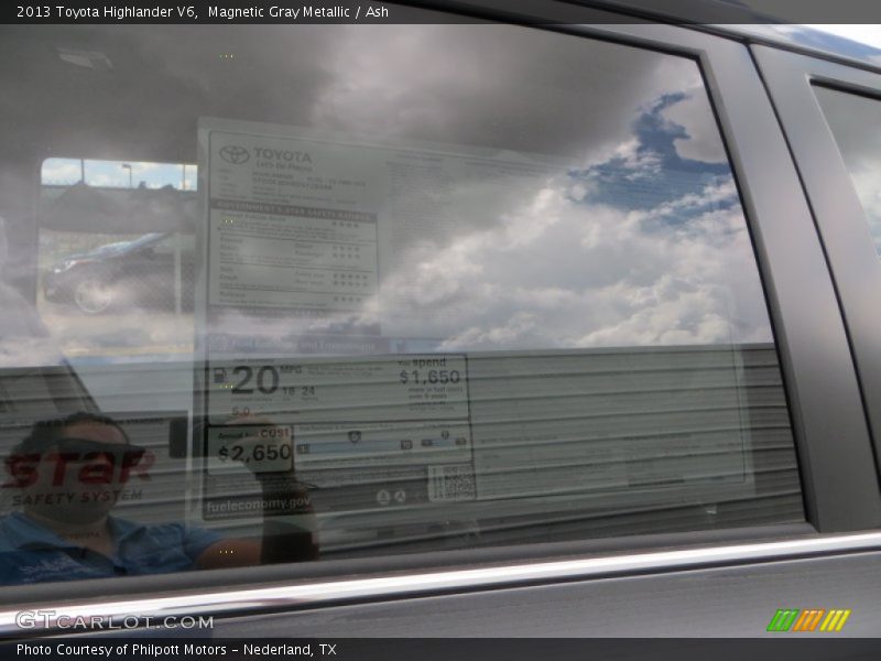 Magnetic Gray Metallic / Ash 2013 Toyota Highlander V6