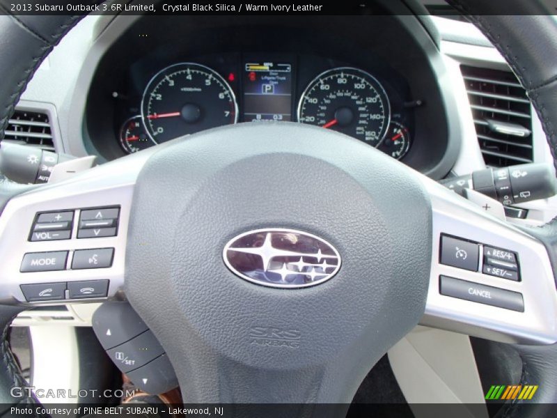 Crystal Black Silica / Warm Ivory Leather 2013 Subaru Outback 3.6R Limited