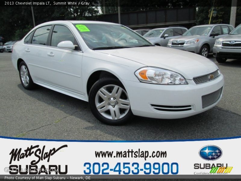 Summit White / Gray 2013 Chevrolet Impala LT