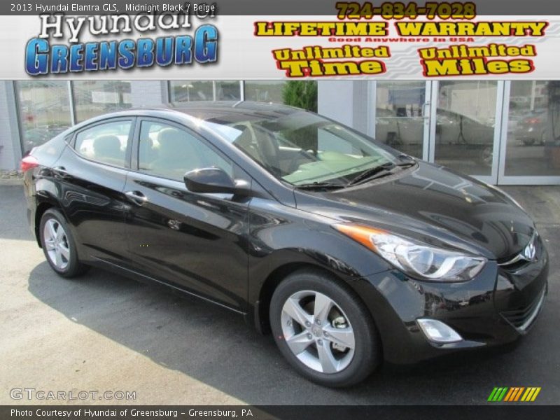 Midnight Black / Beige 2013 Hyundai Elantra GLS