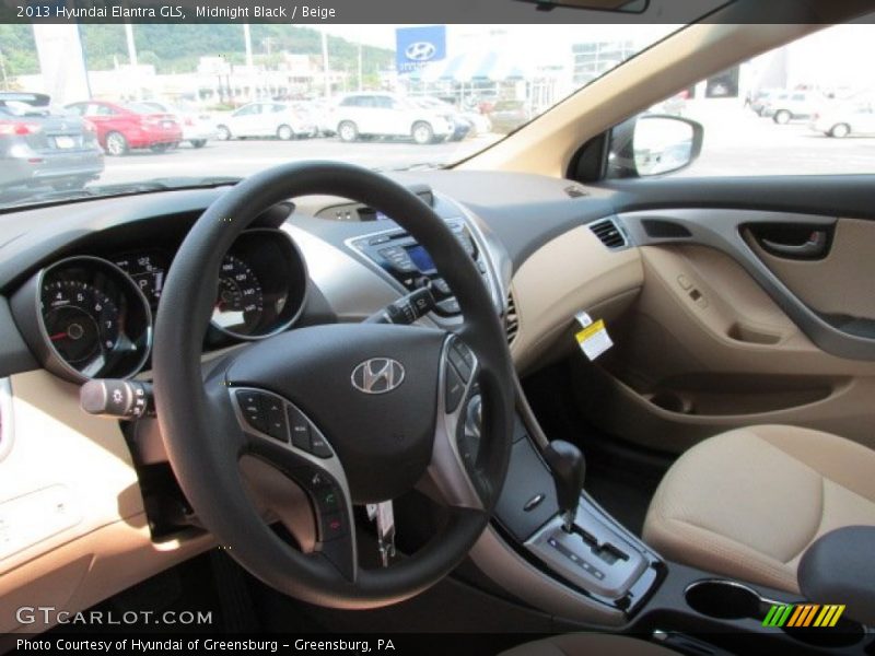 Midnight Black / Beige 2013 Hyundai Elantra GLS