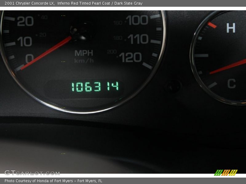 Inferno Red Tinted Pearl Coat / Dark Slate Gray 2001 Chrysler Concorde LX