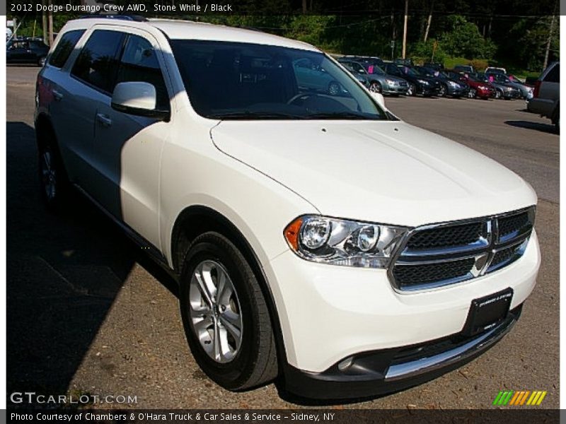 Stone White / Black 2012 Dodge Durango Crew AWD