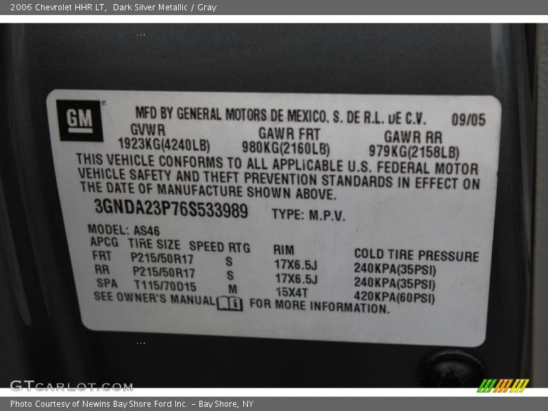 Dark Silver Metallic / Gray 2006 Chevrolet HHR LT