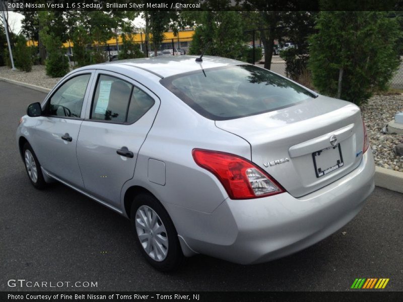 Brilliant Silver Metallic / Charcoal 2012 Nissan Versa 1.6 S Sedan