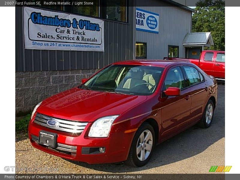 Redfire Metallic / Light Stone 2007 Ford Fusion SE