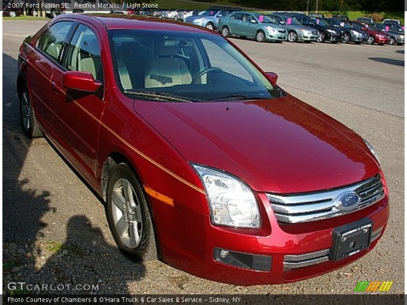 Redfire Metallic / Light Stone 2007 Ford Fusion SE