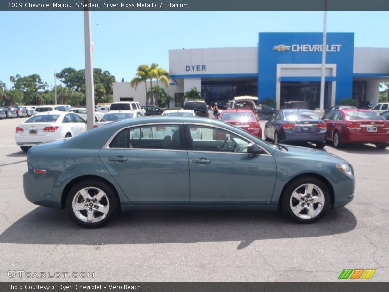 Silver Moss Metallic / Titanium 2009 Chevrolet Malibu LS Sedan