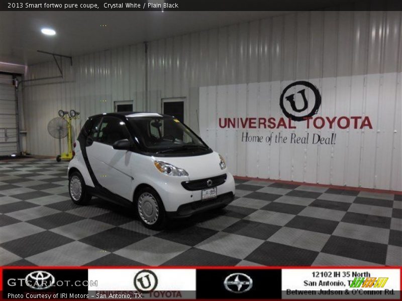 Crystal White / Plain Black 2013 Smart fortwo pure coupe