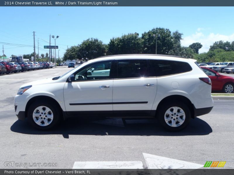 White / Dark Titanium/Light Titanium 2014 Chevrolet Traverse LS