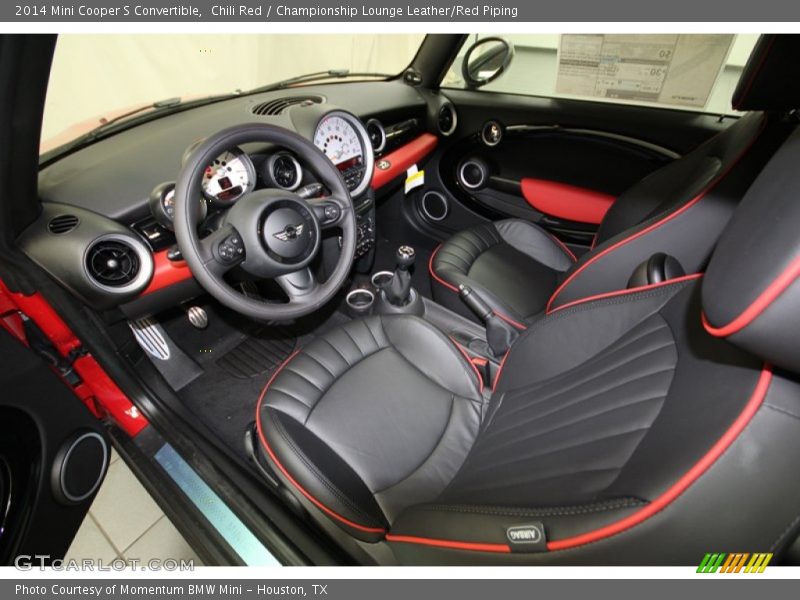  2014 Cooper S Convertible Championship Lounge Leather/Red Piping Interior