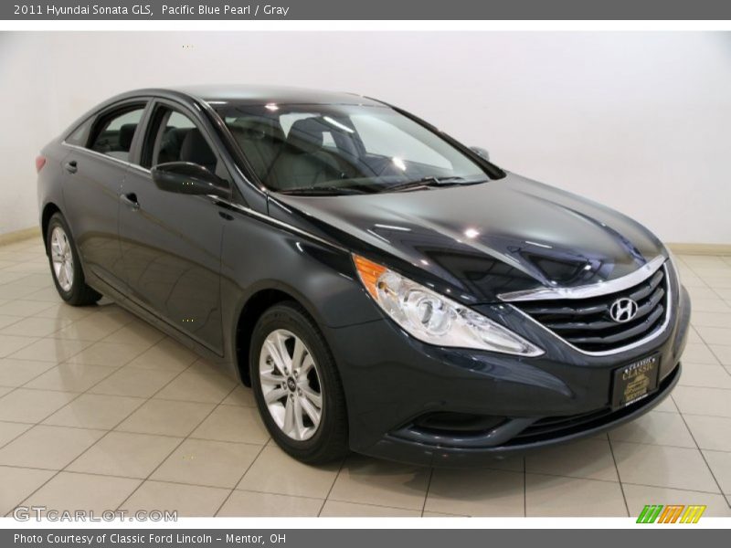 Pacific Blue Pearl / Gray 2011 Hyundai Sonata GLS