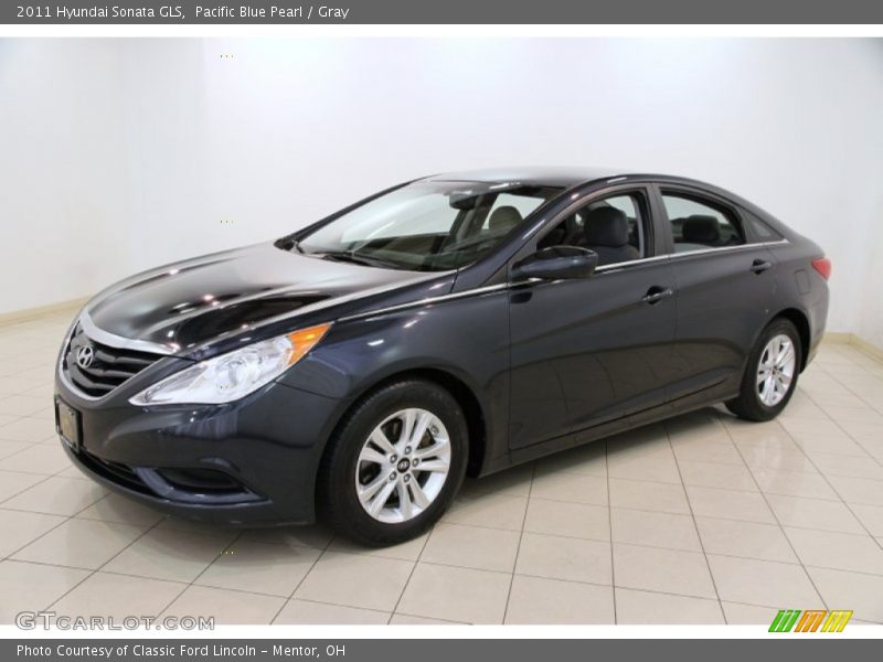 Pacific Blue Pearl / Gray 2011 Hyundai Sonata GLS