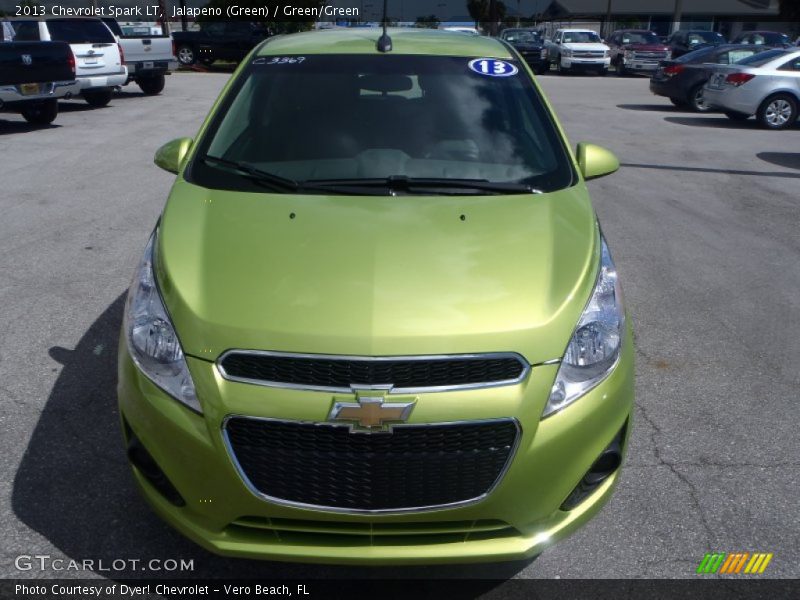 Jalapeno (Green) / Green/Green 2013 Chevrolet Spark LT