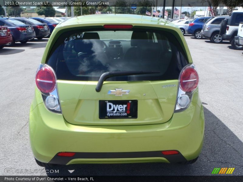 Jalapeno (Green) / Green/Green 2013 Chevrolet Spark LT