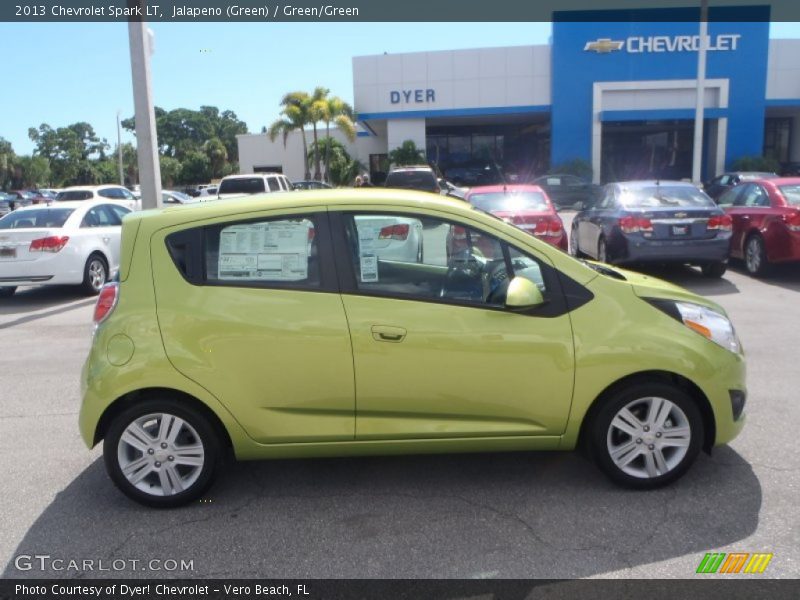 Jalapeno (Green) / Green/Green 2013 Chevrolet Spark LT