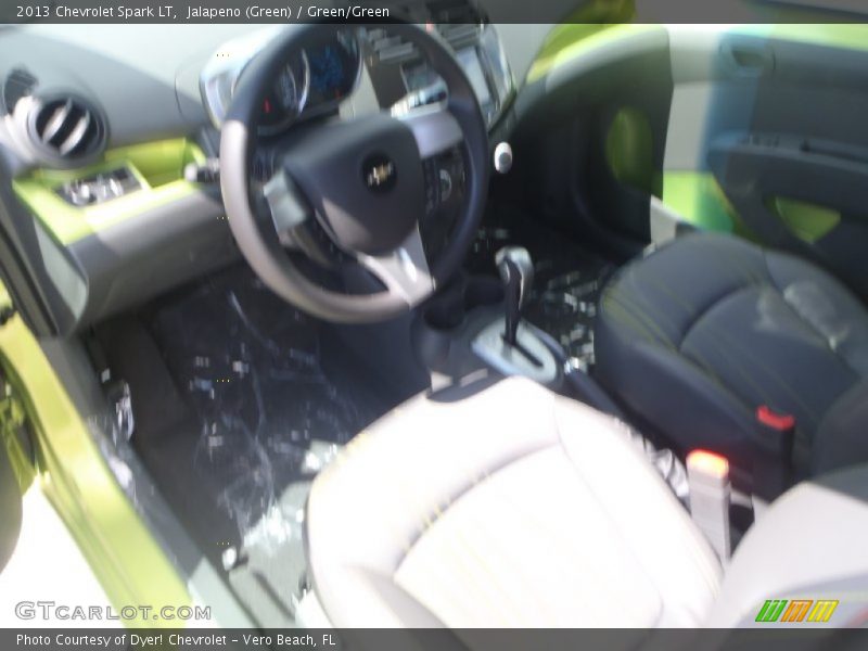 Jalapeno (Green) / Green/Green 2013 Chevrolet Spark LT