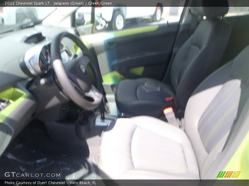 Jalapeno (Green) / Green/Green 2013 Chevrolet Spark LT