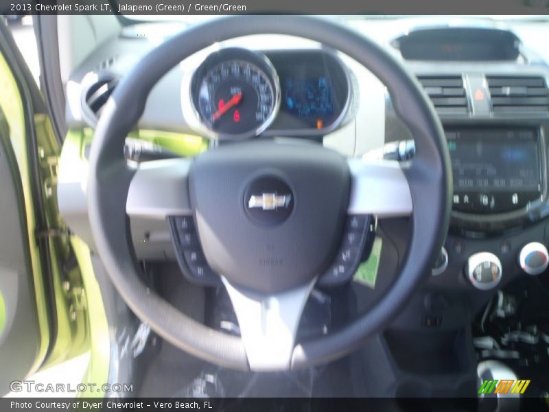 Jalapeno (Green) / Green/Green 2013 Chevrolet Spark LT