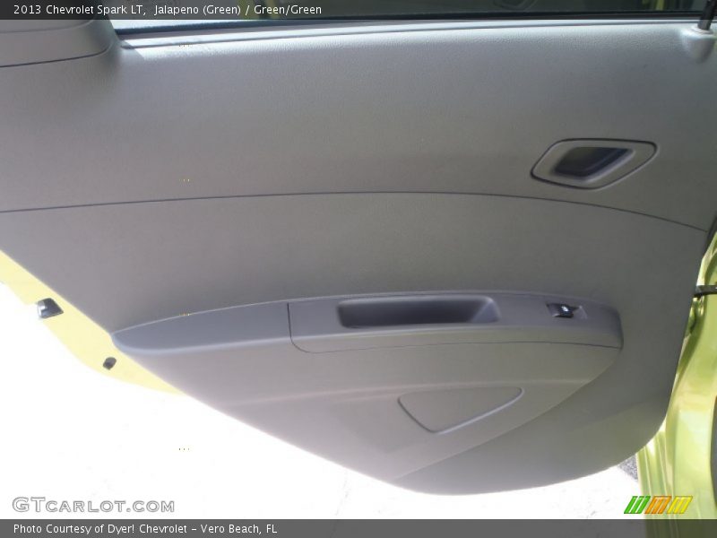 Jalapeno (Green) / Green/Green 2013 Chevrolet Spark LT
