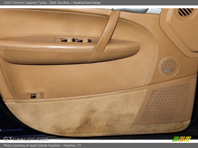 Dark Sea Blue / Havana/Sand Beige 2003 Porsche Cayenne Turbo