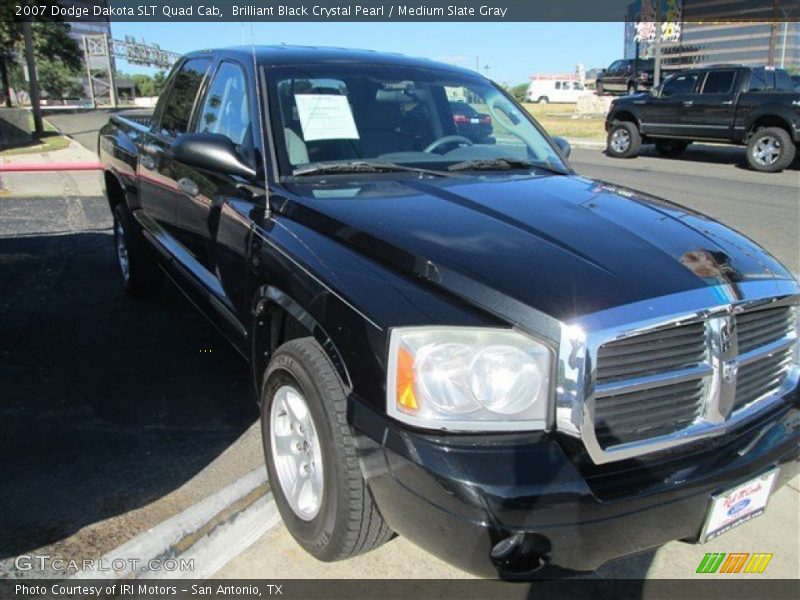 Brilliant Black Crystal Pearl / Medium Slate Gray 2007 Dodge Dakota SLT Quad Cab