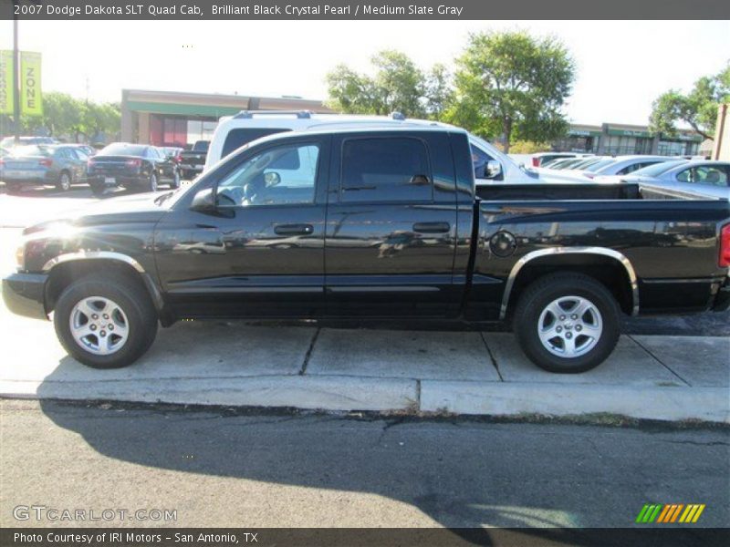 Brilliant Black Crystal Pearl / Medium Slate Gray 2007 Dodge Dakota SLT Quad Cab