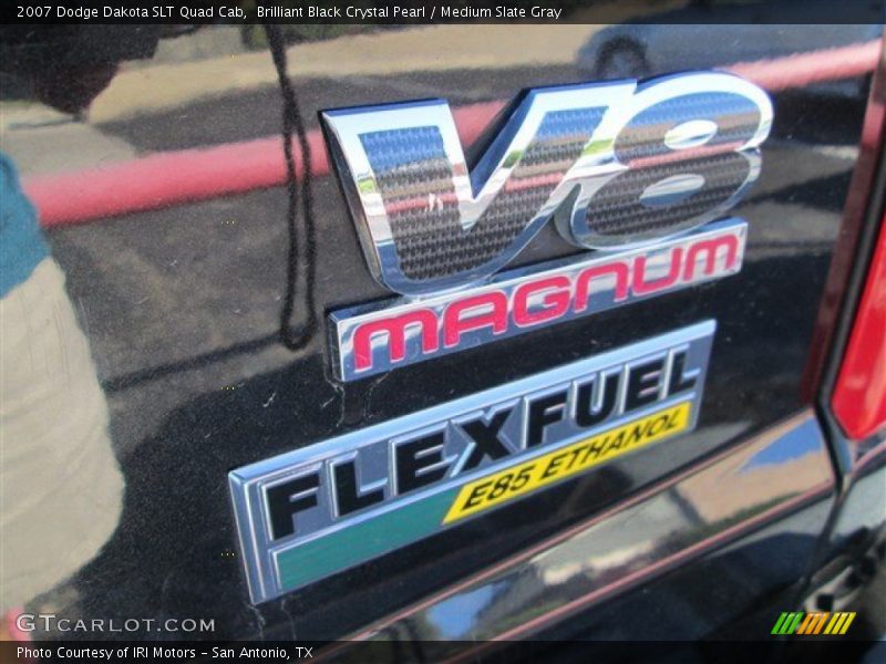 Brilliant Black Crystal Pearl / Medium Slate Gray 2007 Dodge Dakota SLT Quad Cab